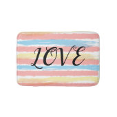 Tapis De Bain Aimer Bleu Rose Bleu Jaune Bandes (Devant)