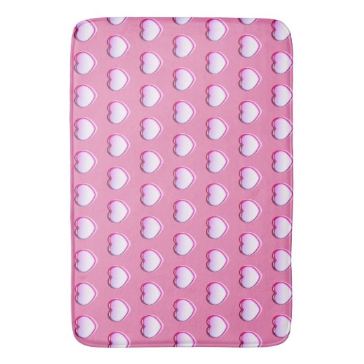 Tapis De Bain Aimer les coeurs roses (devant Vertical)