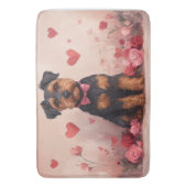 Tapis De Bain Airedale avec des Roses - Saint-Valentin (devant Vertical)