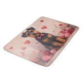 Tapis De Bain Airedale avec Rose - Saint Valentin (Angle)