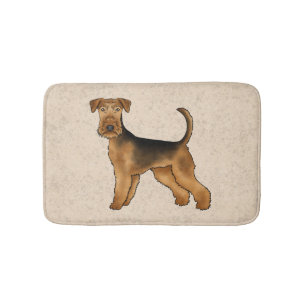 Tapis De Bain Airedale Terrier mignon Dessin De Caricature Chien