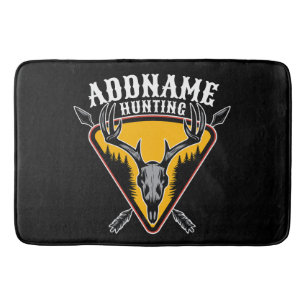 Tapis De Bain AJOUTER NOM Hunter Elk Crâne Gros Antlers Chasse a