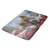 Tapis De Bain Akita Chien Festive de Noël (Angle)