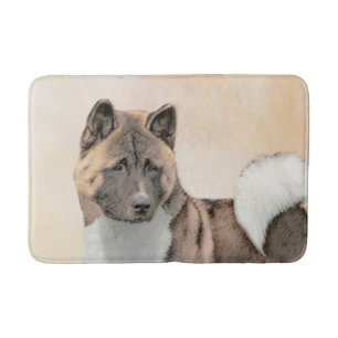 Tapis De Bain Akita Peinture - Cute Original Chien Art