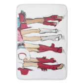 Tapis De Bain Alabama Dames Mode Cowboy Boot Rouge Blanc (devant Vertical)
