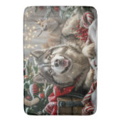 Tapis De Bain Alaskan Malamute Chien Fête de Noël (devant Vertical)