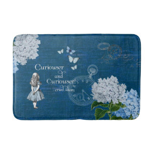 Tapis De Bain Alice au pays des merveilles Floral Blue Bathmat