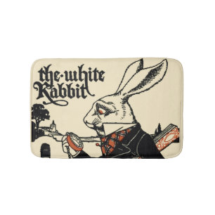 Tapis De Bain Alice Lapin Blanc Classique Wonderland