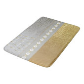 Tapis De Bain Alligator blanc et or de luxe cachent des perles (Angle)