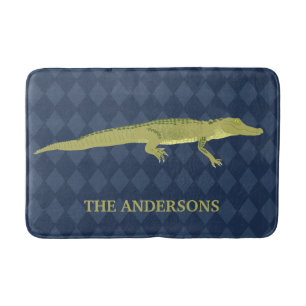 Tapis De Bain Alligator Vert Réaliste Graphique Personnalisé