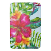 Tapis De Bain Aloha Bright Electric Pop Tropical Floral (devant Vertical)