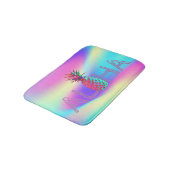 Tapis De Bain Aloha Hawaiian Ananas Holographique (Angle)