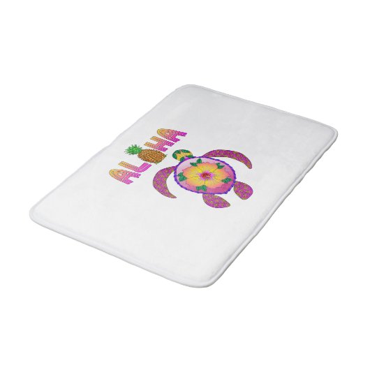 Tapis De Bain Aloha Hawaiian Honu Turtle (Angle)