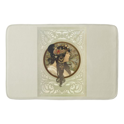 Tapis De Bain Alphonse Mucha - Têtes byzantines Brunette (Devant)
