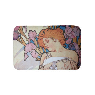 Tapis De Bain Alphonse vintage Déesse Mucha Art nouveau