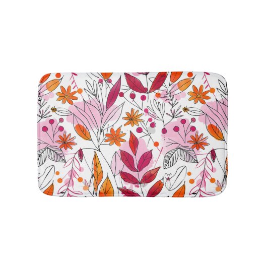 Tapis De Bain Alyssa Mae Foliage rose et orange (Devant)