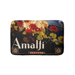 Tapis De Bain Amalfi Italie Poster de voyage Graphique d'art