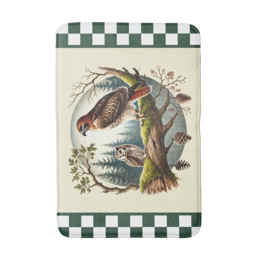 Tapis De Bain Amateurs d'oiseaux mignons vérifiés (Devant (Vertical))