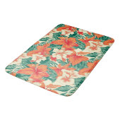 Tapis De Bain Ambiance hawaïenne esthétique fleurs tropicales mo (Angle)