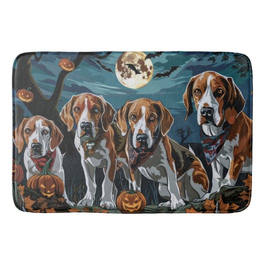 Tapis De Bain Américain Anglais Foxhound Halloween Éffrayant (Devant)