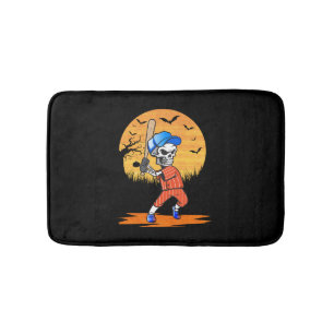 Tapis De Bain American Baseball Skeleton Halloween Hommes garçon