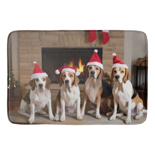 Tapis De Bain American English Foxhound Freplace Noël (Devant)