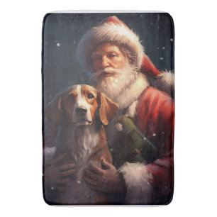 Tapis De Bain American English Foxhound Santa Claus Noël
