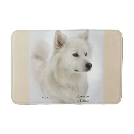 Tapis De Bain American Eskimo Dog Art (Devant)