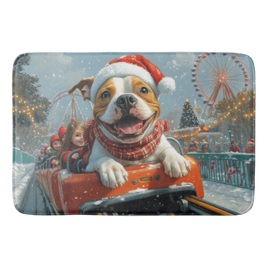 Tapis De Bain American Staffordshire Chien Noël (Devant)