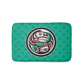 Tapis De Bain Amérindien Noir Haida Art Otter Saumon (Devant)