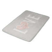 Tapis De Bain AMOUR au coeur rose | Mat (Angle)