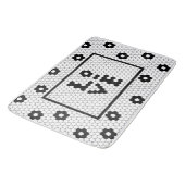 Tapis De Bain Amour Carrelage noir et blanc Design Bain Mat (Angle)