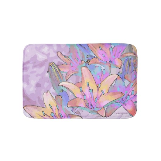 Tapis De Bain Amour de lys pastel (Devant)