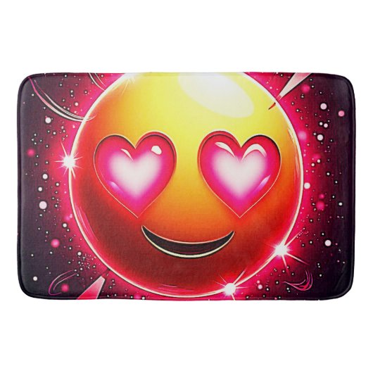 Tapis De Bain Amour Étincelle Coeurs Emoji (Devant)