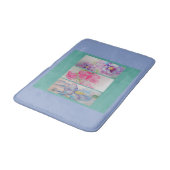Tapis De Bain Amour Fleurs Aquarelle Turquoise Bain Mat (Angle)