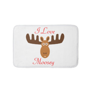 Tapis De Bain Amour Moosey_whimsical de Head_I d'orignaux et