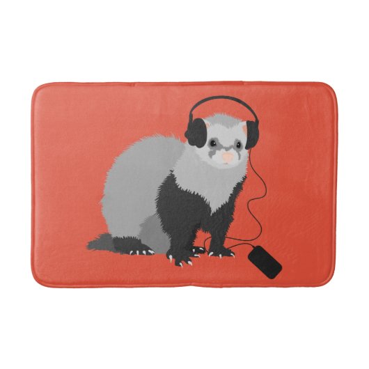 Tapis De Bain Amoureux de la musique furet (Devant)