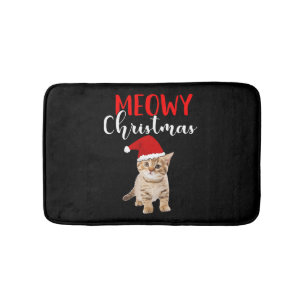 Tapis De Bain Amoureux des chats Joyeux Noël