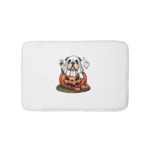 Tapis De Bain Amusant anglais Bulldog Ghost Boo Halloween femmes