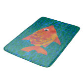 Tapis De Bain Amusant Bright Orange Jaune Cuisine Poisson sur Bl (Angle)