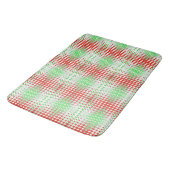 Tapis De Bain Amusant, funky rétro vert, rouge, jaune motif (Angle)