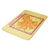 Tapis De Bain Amusement à la plage Whimsy Octopus Jaune Orange (Angle)