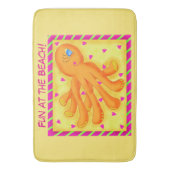 Tapis De Bain Amusement à la plage Whimsy Octopus Jaune Orange (devant Vertical)