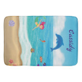 Tapis De Bain Amusement dans le soleil Mermaid Dolphin Beach Per (Devant)