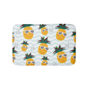 Tapis De Bain Ananas, bateau : mignon motif océanique.