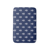 Tapis De Bain Ananas blanc sur bleu marine (Devant (Vertical))