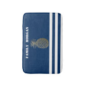 Tapis De Bain Ananas doré Marin Bleu rayé   (Devant (Vertical))