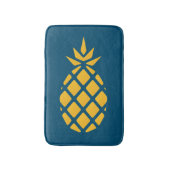 Tapis De Bain Ananas géométrique jaune sur bleu foncé (Devant (Vertical))