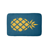 Tapis De Bain Ananas géométrique jaune sur bleu foncé (Devant)