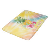 Tapis De Bain Ananas, Hibiscus aquarelle Rainbow Tie Dye (Angle)